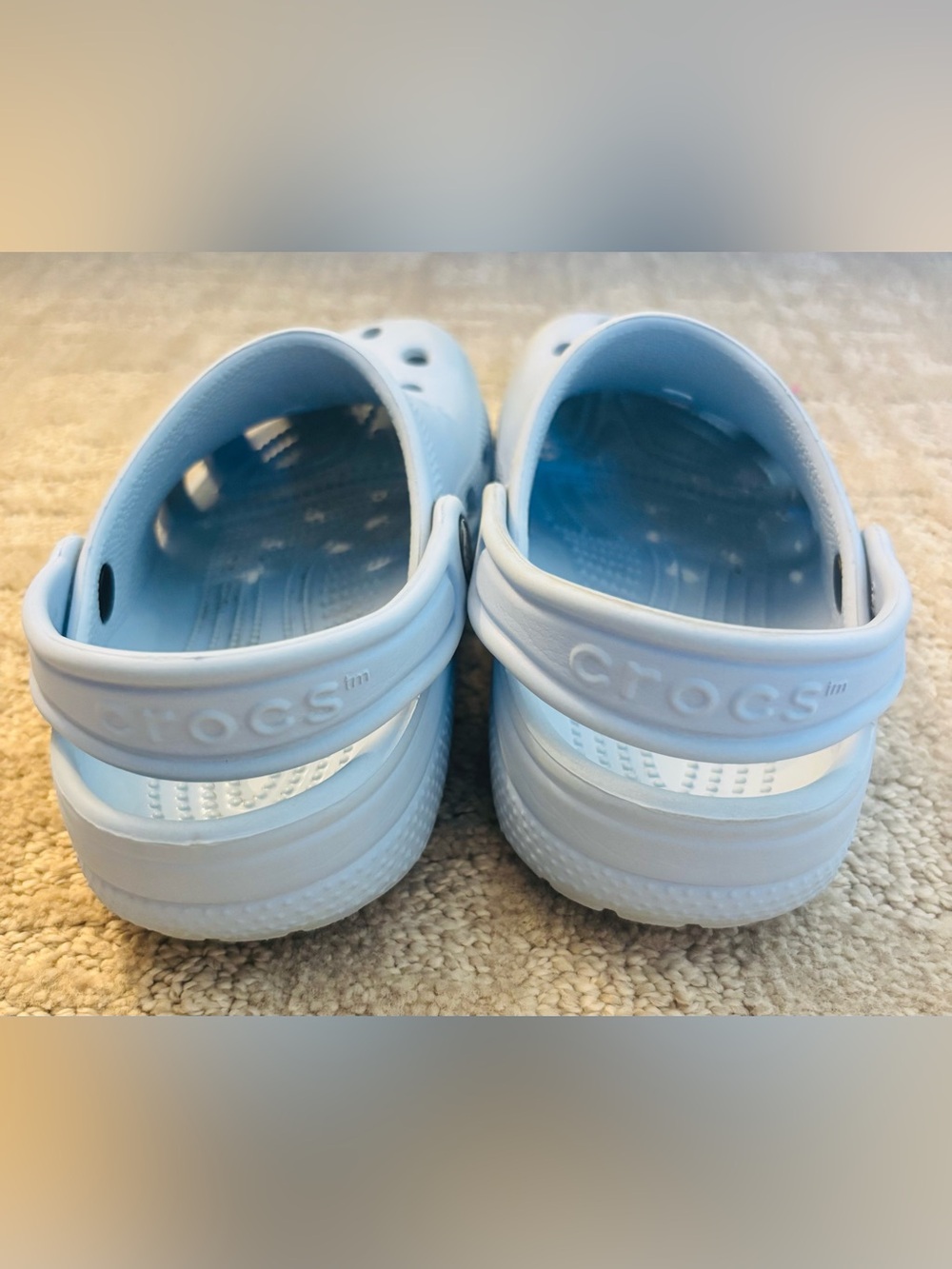 CROCS Kids' Light Blue Classic Clogs with Heel Strap